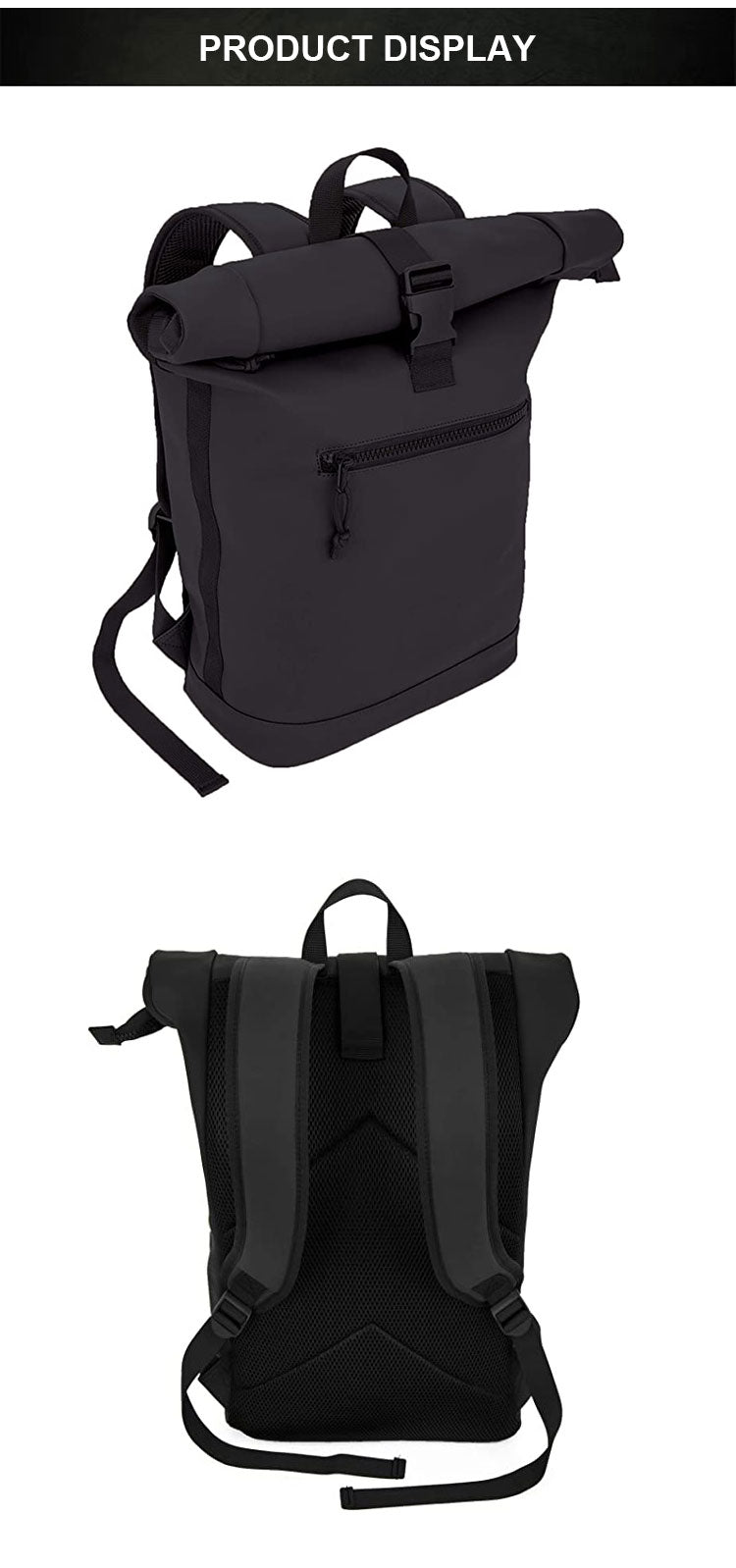 High Quality Waterproof Oxford Expandable Rolltop Backpack
