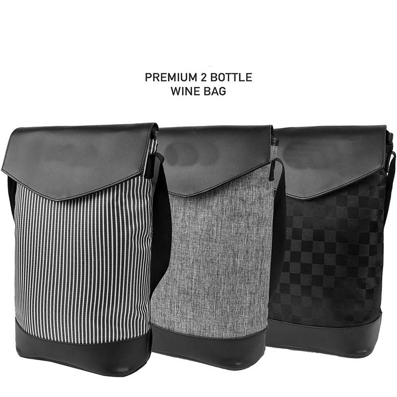 2 Bottles Wine Storage Insulated Cooler Shoulder Bag