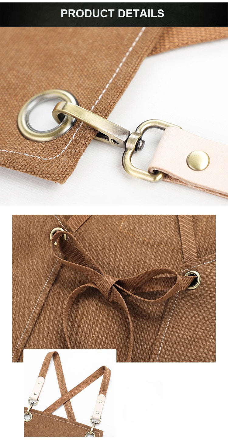 Adjustable Cross Back Canvas Cooking Kitchen Aprons