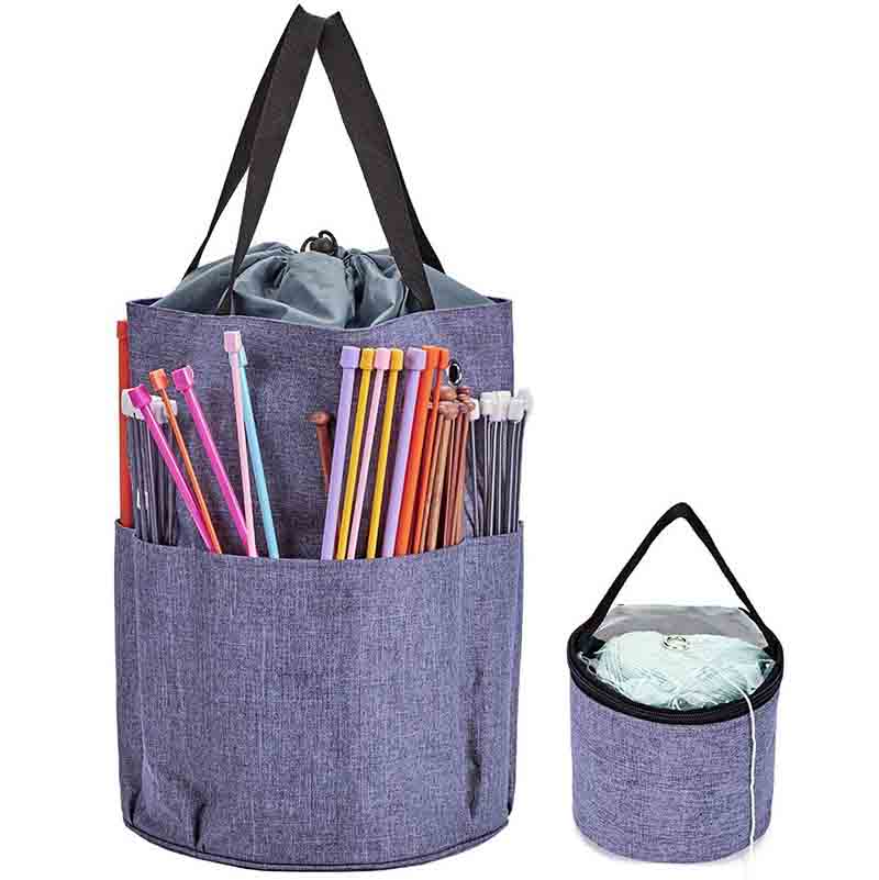 Storage Organizer Knitting Yarn Tote Bag With Drawstring Closure