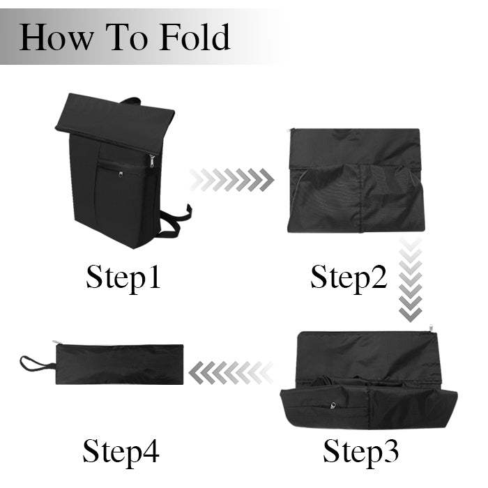Lightweight Waterproof Fold Up Travel Roll Top Backpack