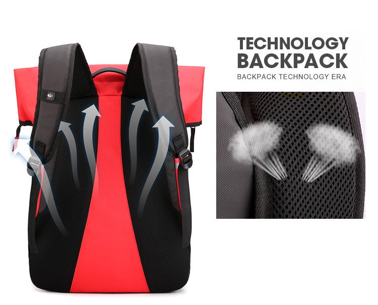 Waterproof Travel Laptop Student Roll Top Backpack