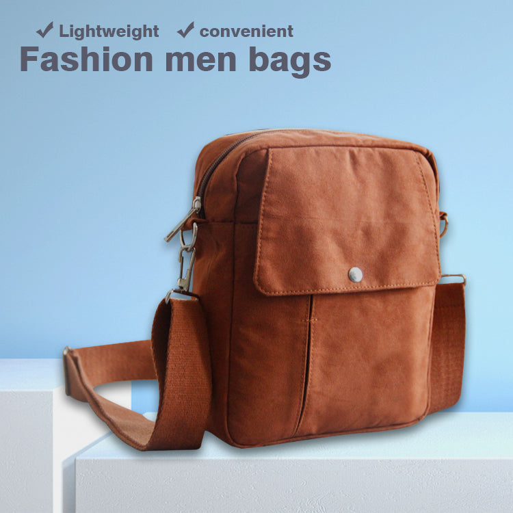 Canvas Satchel Bag with Long Strap