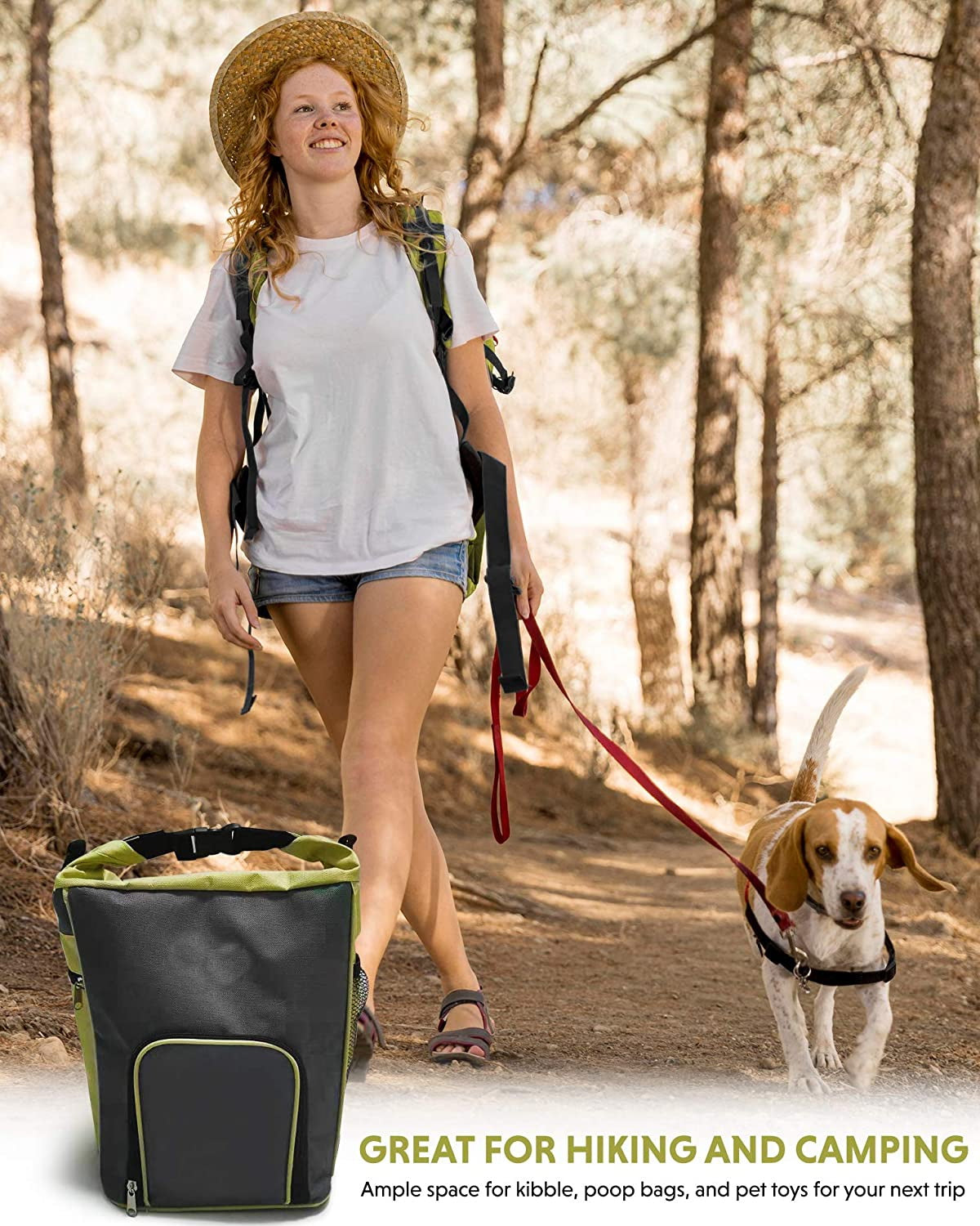 Pouring Spout and Shoulder Strap Pet Dog Food Travel Bag