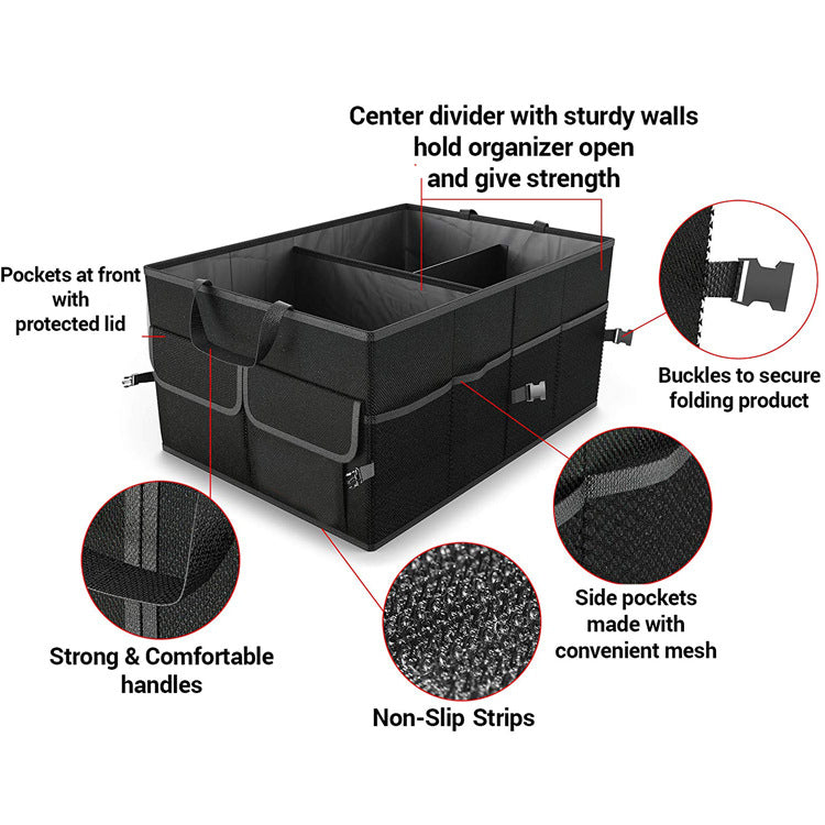 1680D Oxford Waterproof Foldable Car Trunk Organizer