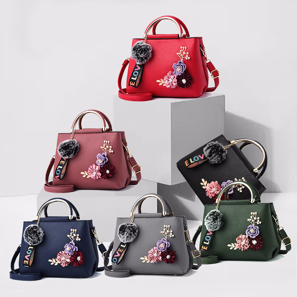 Fashion Ladies Flower Shoulder Messenger Bag