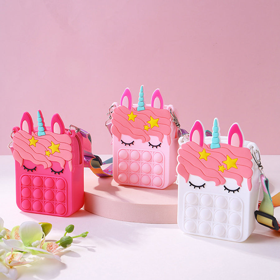 Unicorn Cute Mini Bubble Silicone Change Key Storage Bag