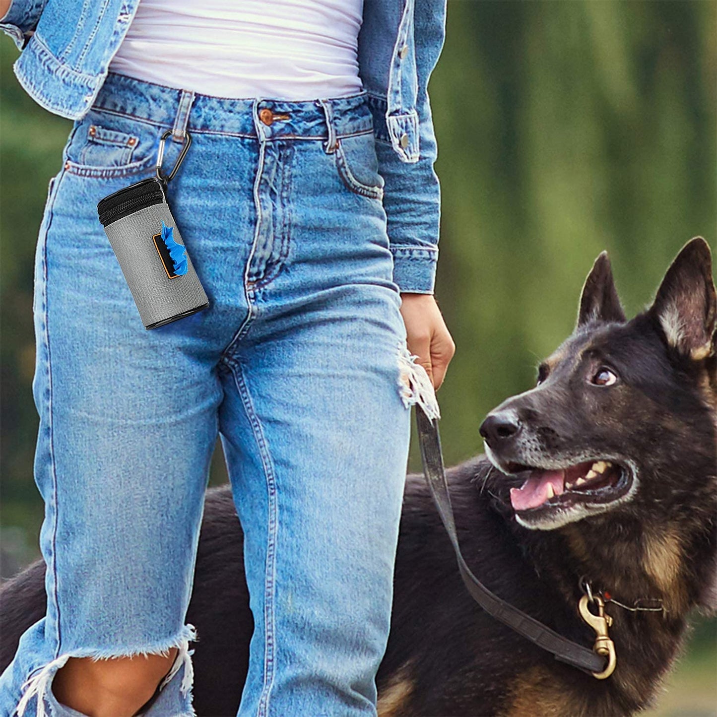 Dog Waste Bag Dispenser With Carabiner Clip