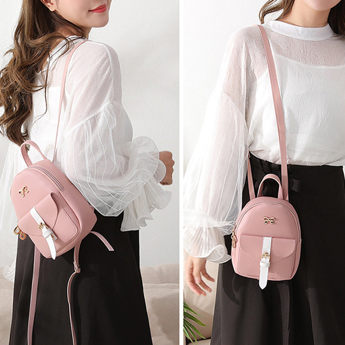 New Fashion Trend Bow Ladies Small Backpack