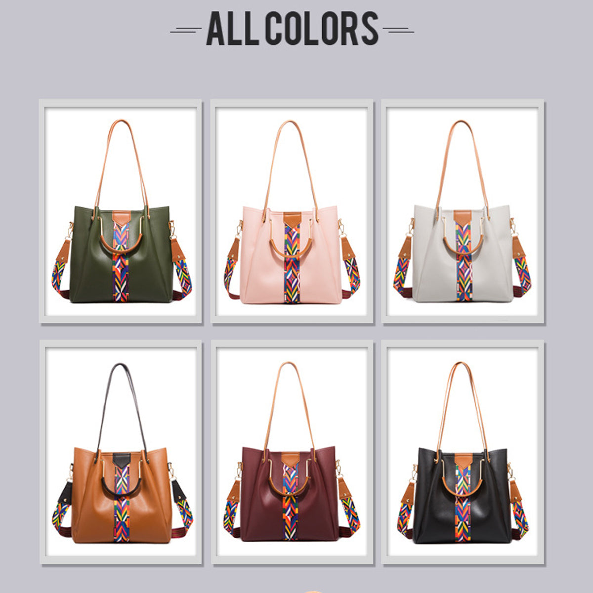 4Pcs PU Clutch Retro Trend Ladies Bag Handbag