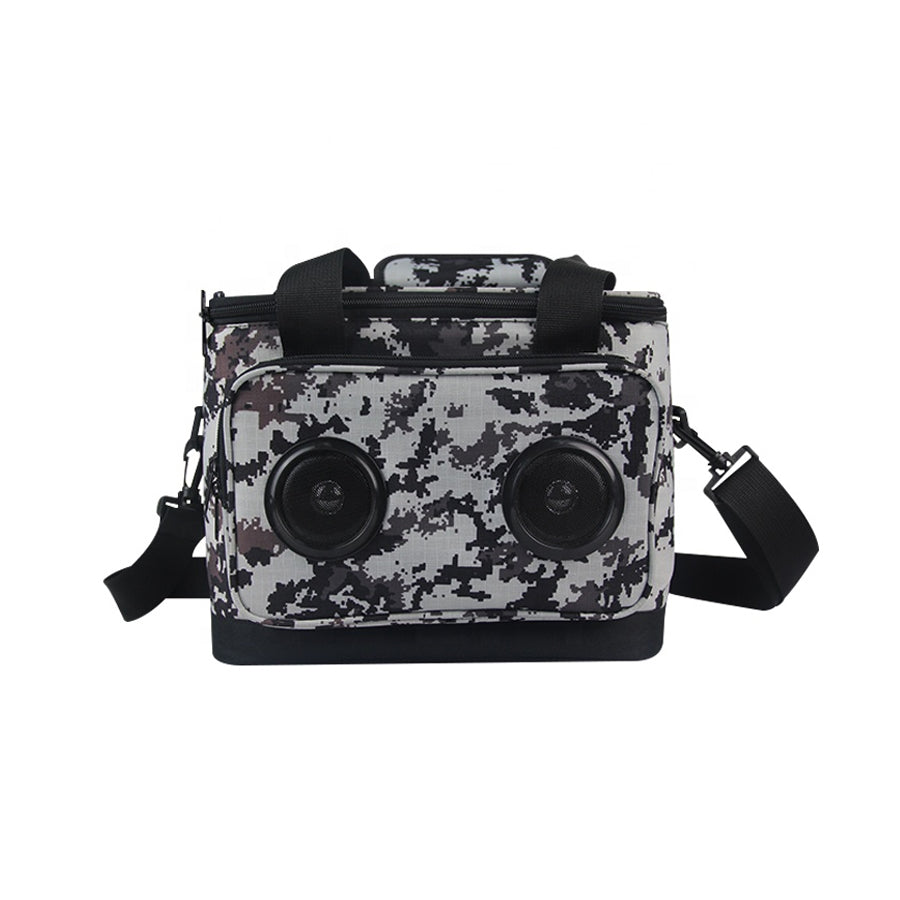 Insulated waterproof speaker cooler bag with solar panel