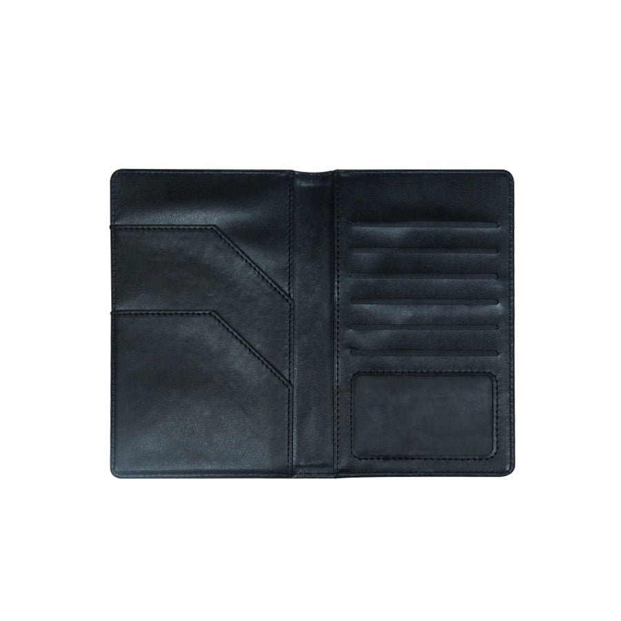 Black PU/PVC Soft Men Leather Travel Wallet