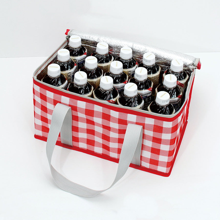 Plaid Cooler Bags For Picnic With Handbag