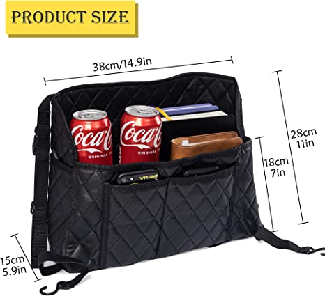 Durable PU Leather Car Purse Phone Handbag Holder