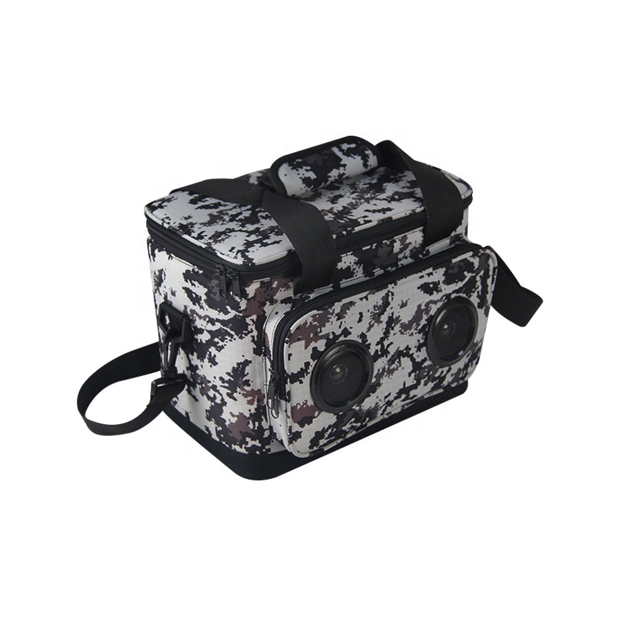 Insulated waterproof speaker cooler bag with solar panel