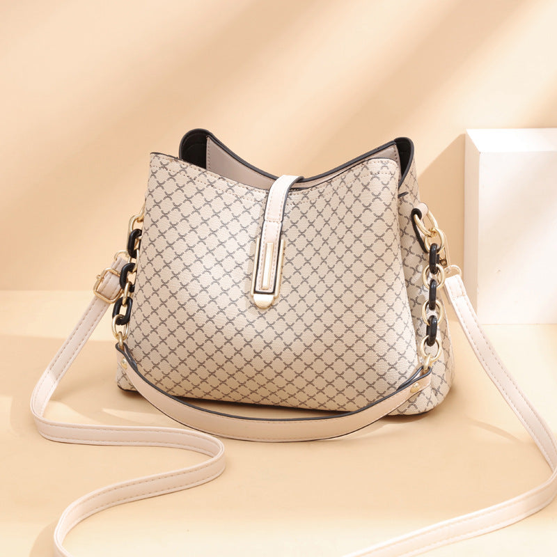 New Fashion Print Soft Leather One Shoulder Crossbody Bag