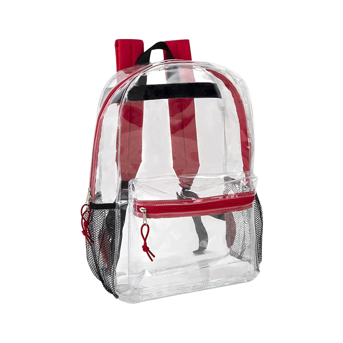 Clear Backpack With Reinforced Straps & Front Accessory Pocket