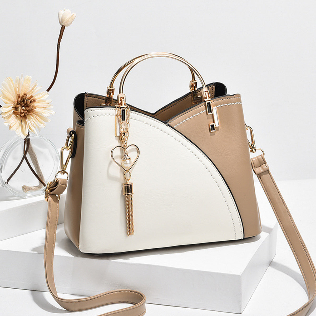 New Contrast Color Large Capacity One-Shoulder Crossbody Bag