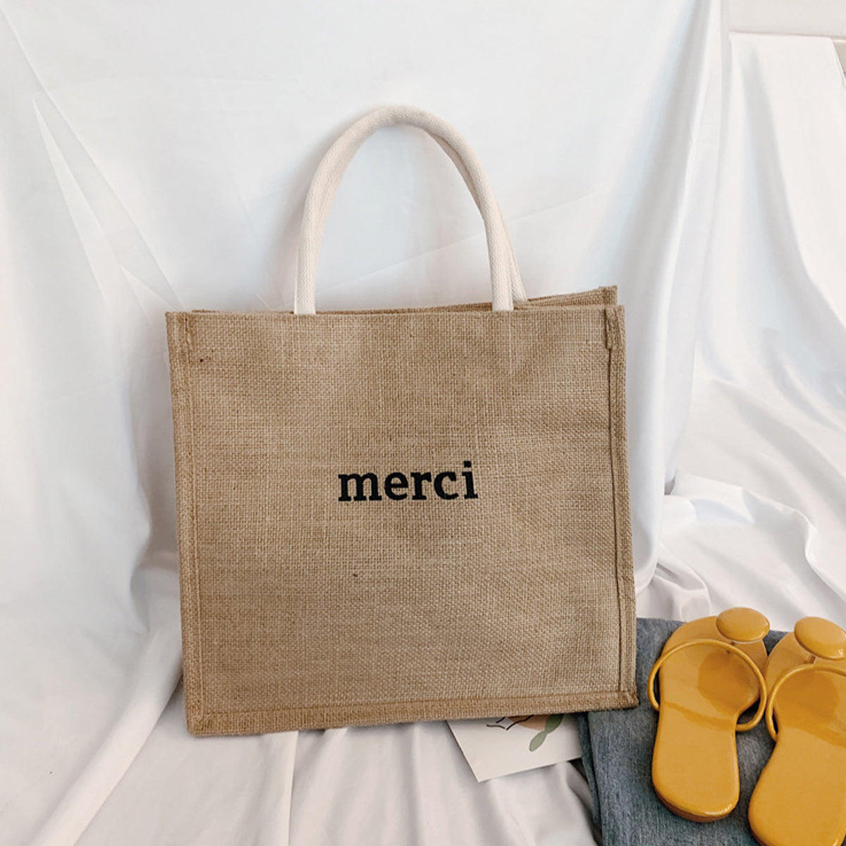 Burlap Handbag Fashion New Handy Excursion Bag