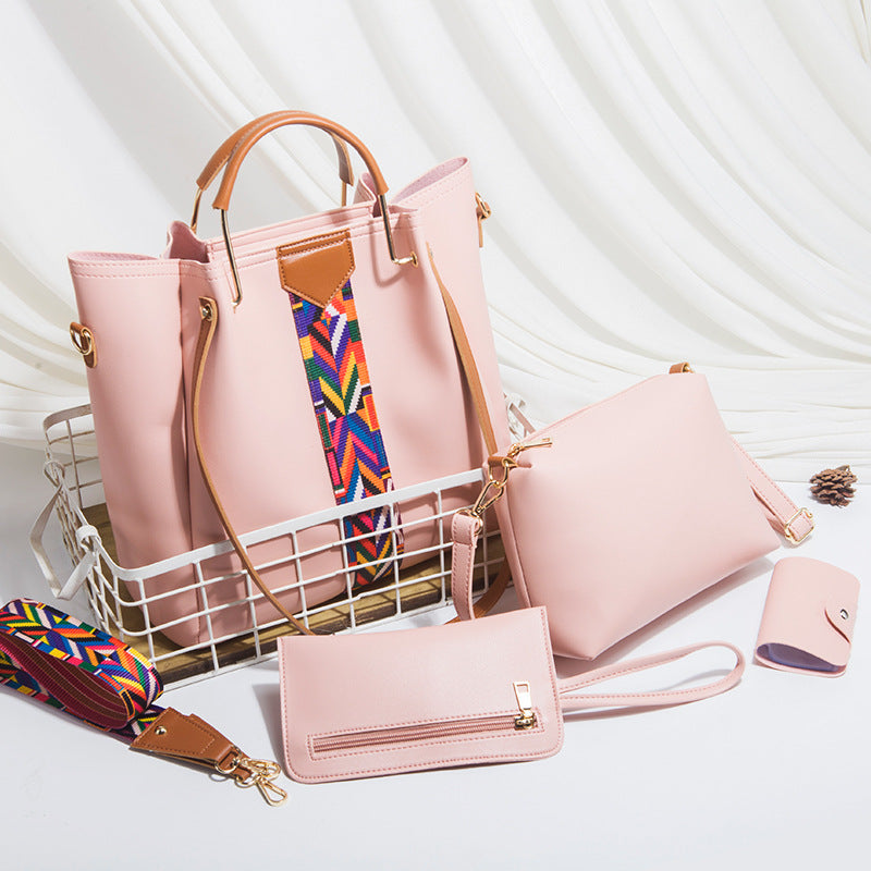 4Pcs PU Clutch Retro Trend Ladies Bag Handbag