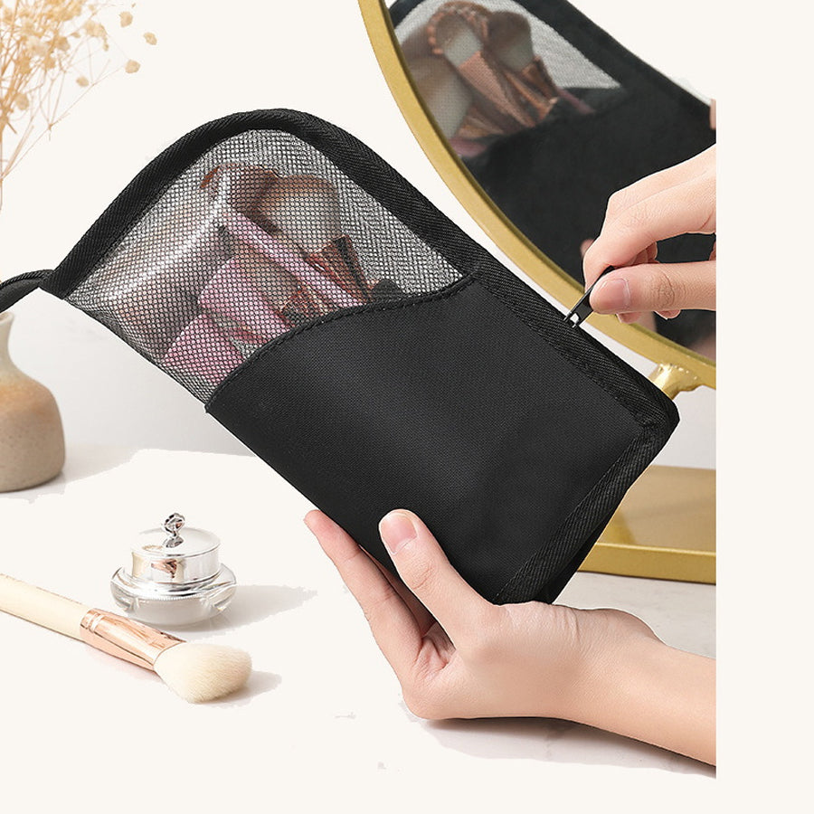 New Style Of Make Up Brush Organizer Bag With Mesh