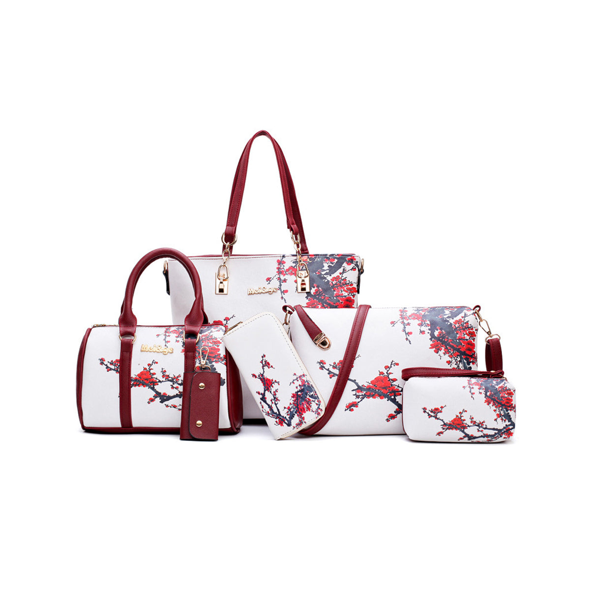 6 Pcs Designer Purses and Handbags for Women