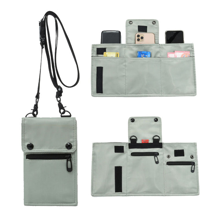 Black Nylon Travel Passport Holder Neck Pouch