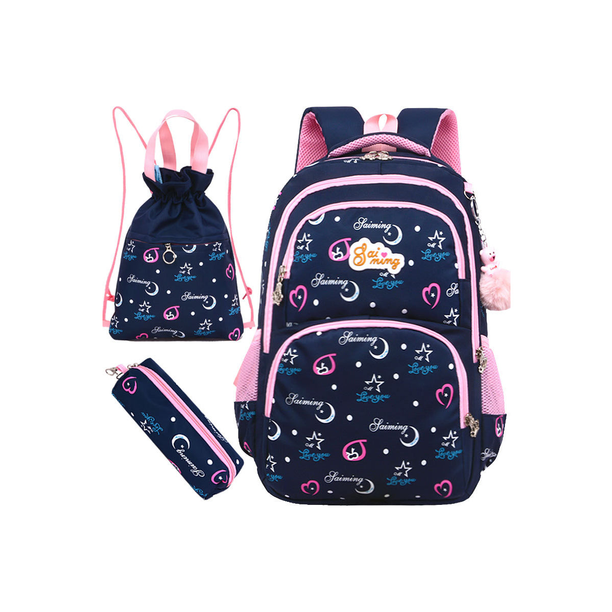 3Pcs New Schoolbag Cartoon Children's Schoolbag