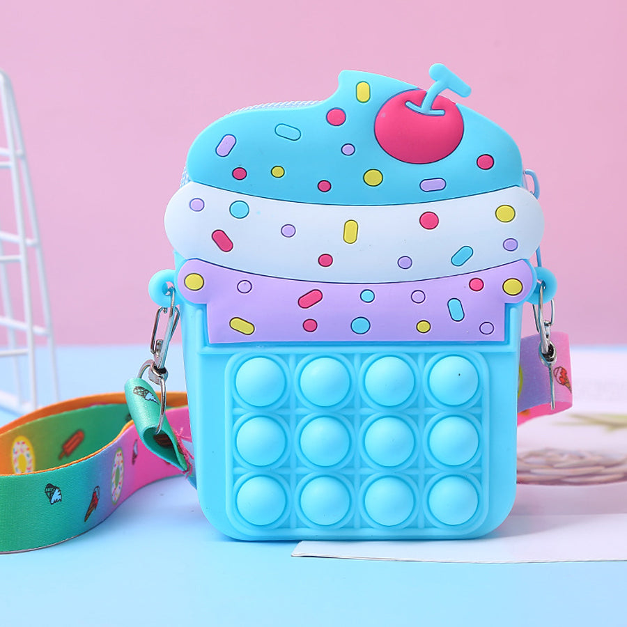 Silicone Decompression Toy Ice Cream Messenger Bag