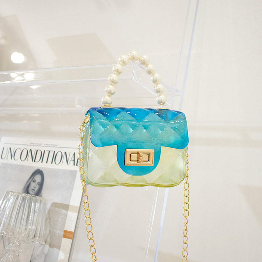 Pearl Decor Chain Strap Crossbody Bag