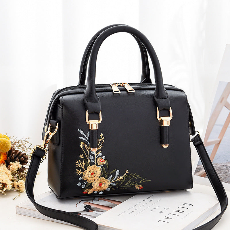 Fresh Embroidered Fashion One Shoulder Messenger Bag