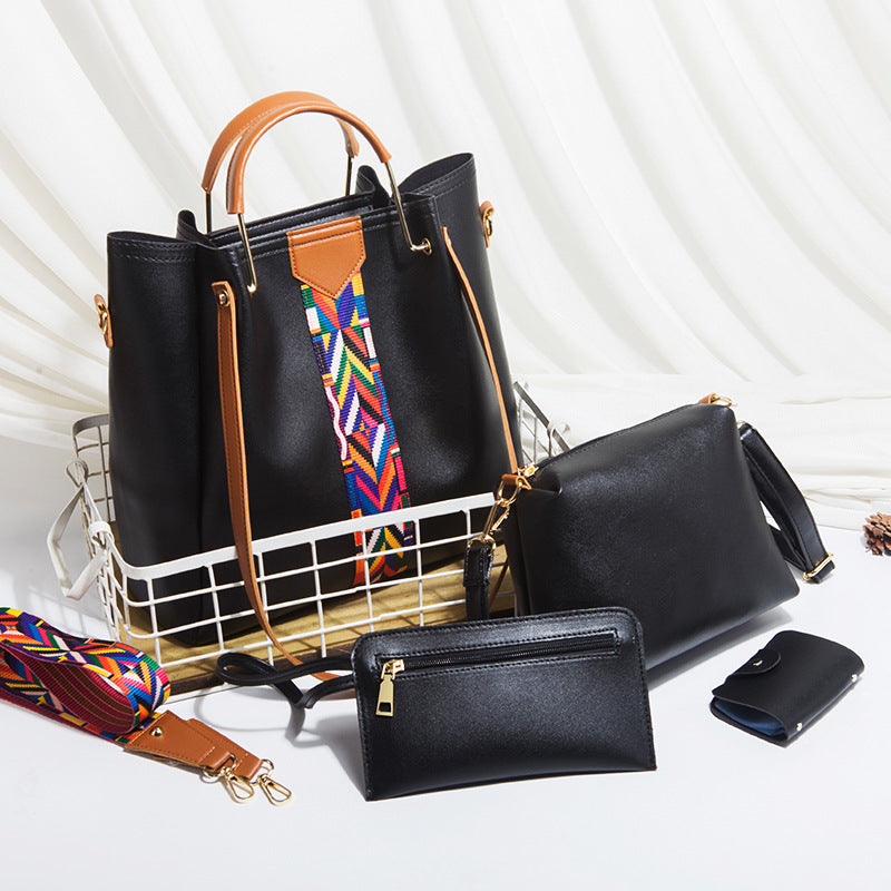 4Pcs PU Clutch Retro Trend Ladies Bag Handbag