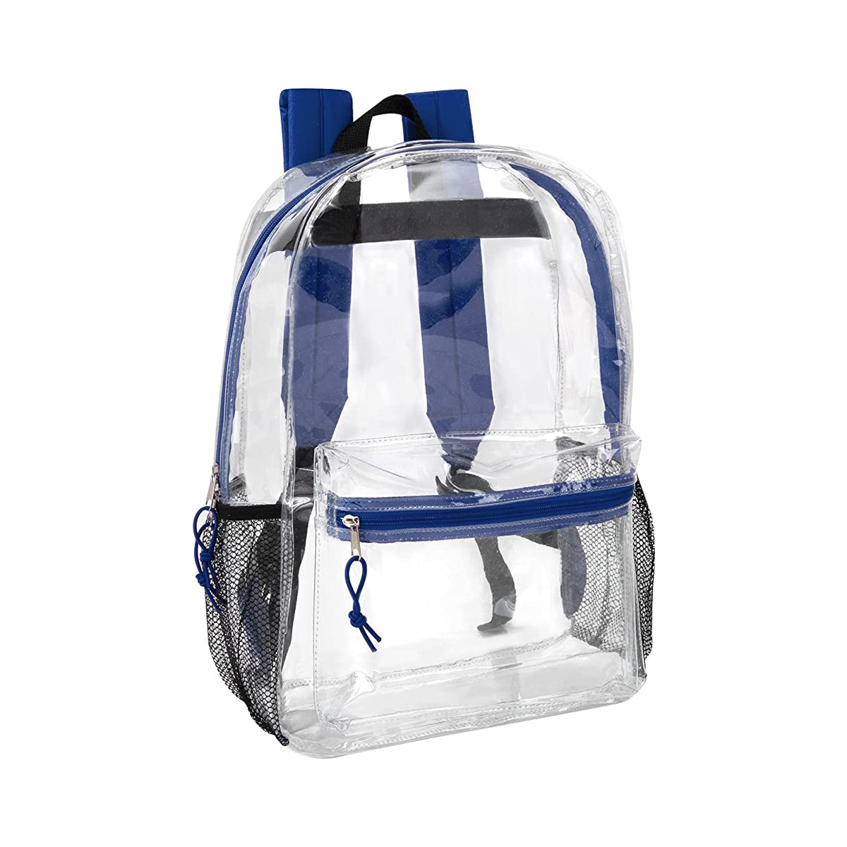 Clear Backpack With Reinforced Straps & Front Accessory Pocket