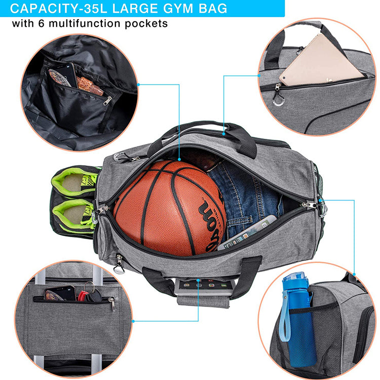 35L Large Capacity Duffel Sport With Shoe Compartment