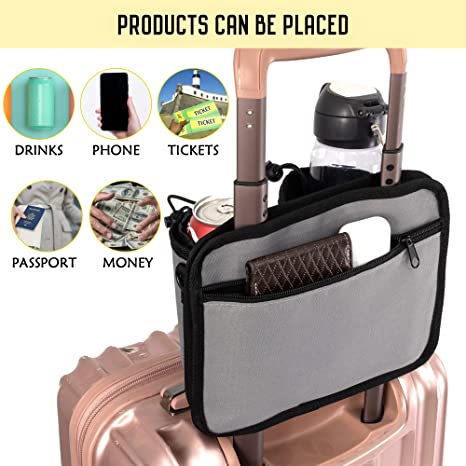 Gray Travel Luggage Cup Holder Drink Holder