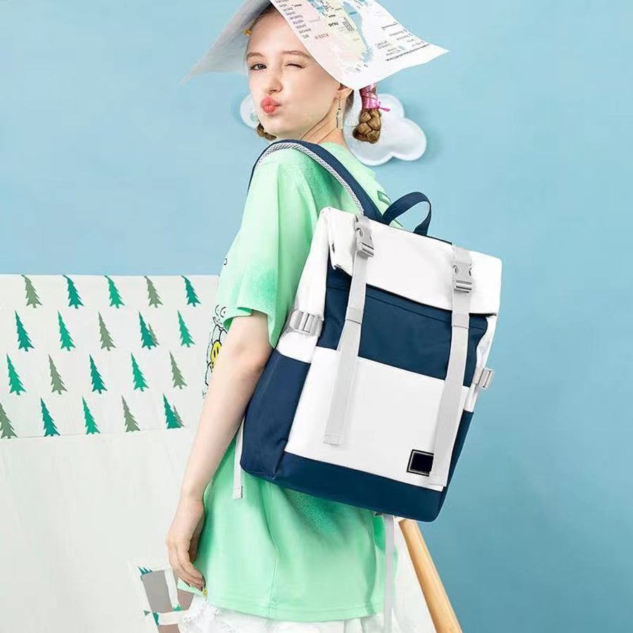 Expandable Roll Top Laptop College Slim Casual Backpack