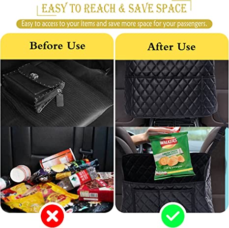 Durable PU Leather Car Purse Phone Handbag Holder