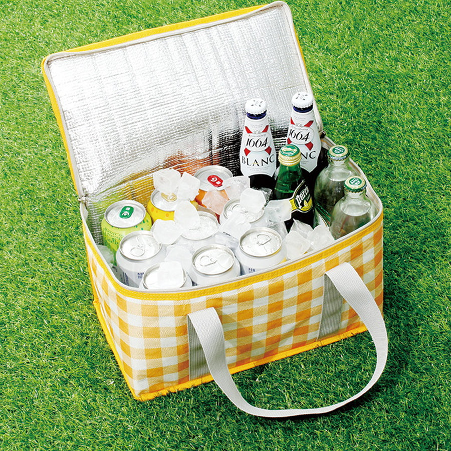 Plaid Cooler Bags For Picnic With Handbag