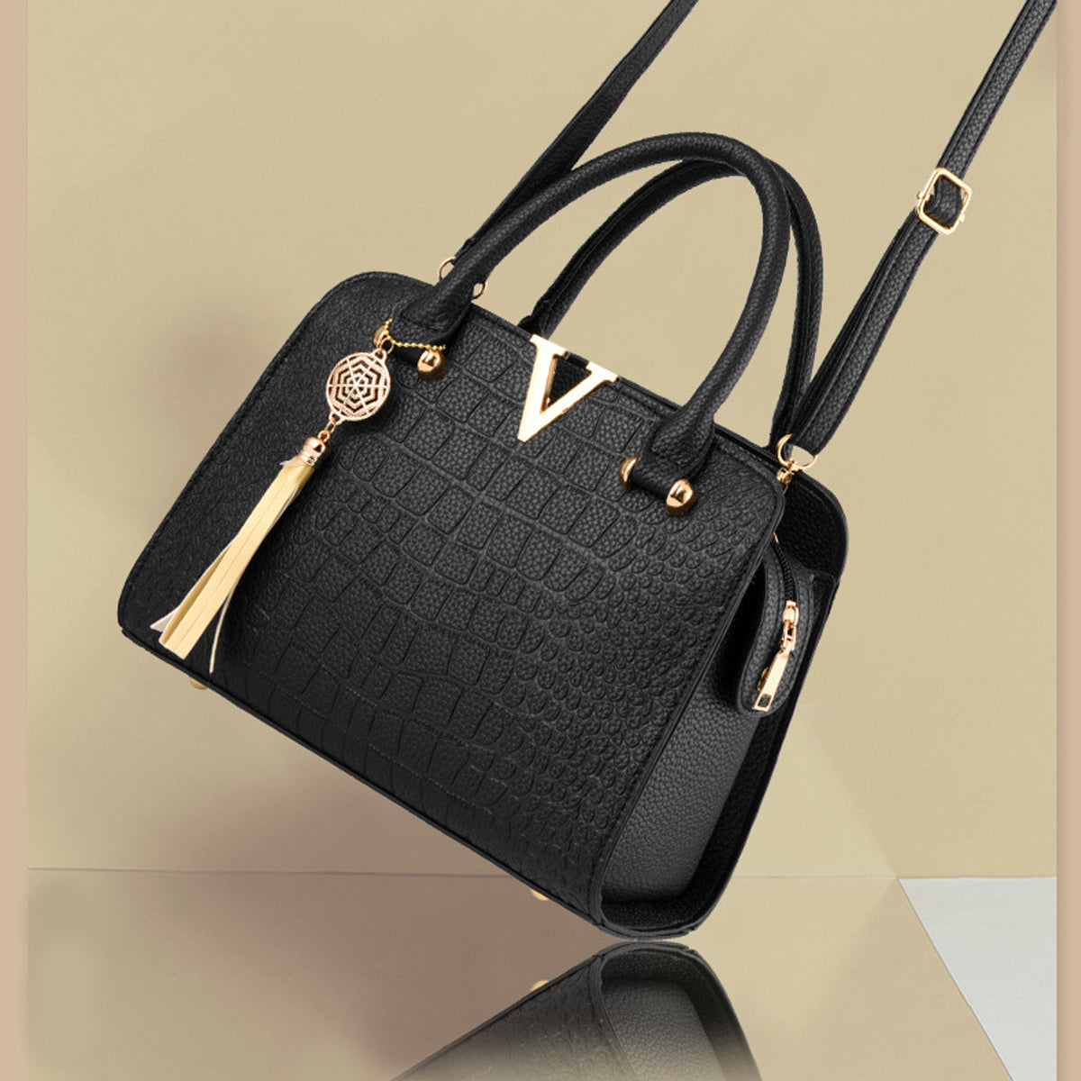 New Fashion PU Leather Crocodile Pattern Handbag Shoulder Bag