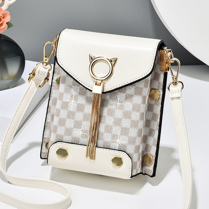 New Color Checkered Diagonal Bag