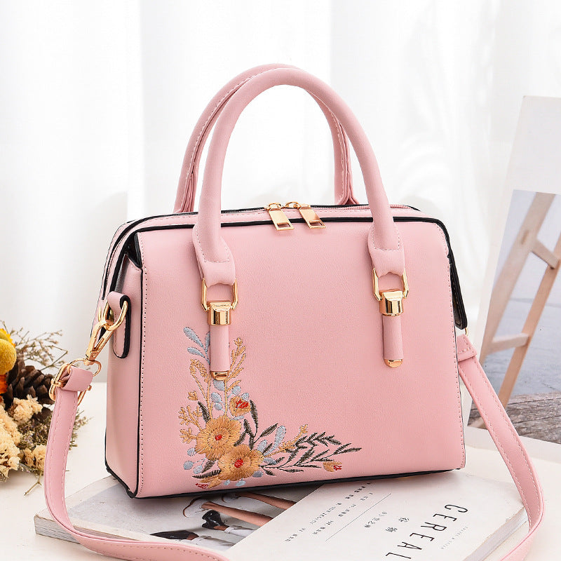 Fresh Embroidered Fashion One Shoulder Messenger Bag