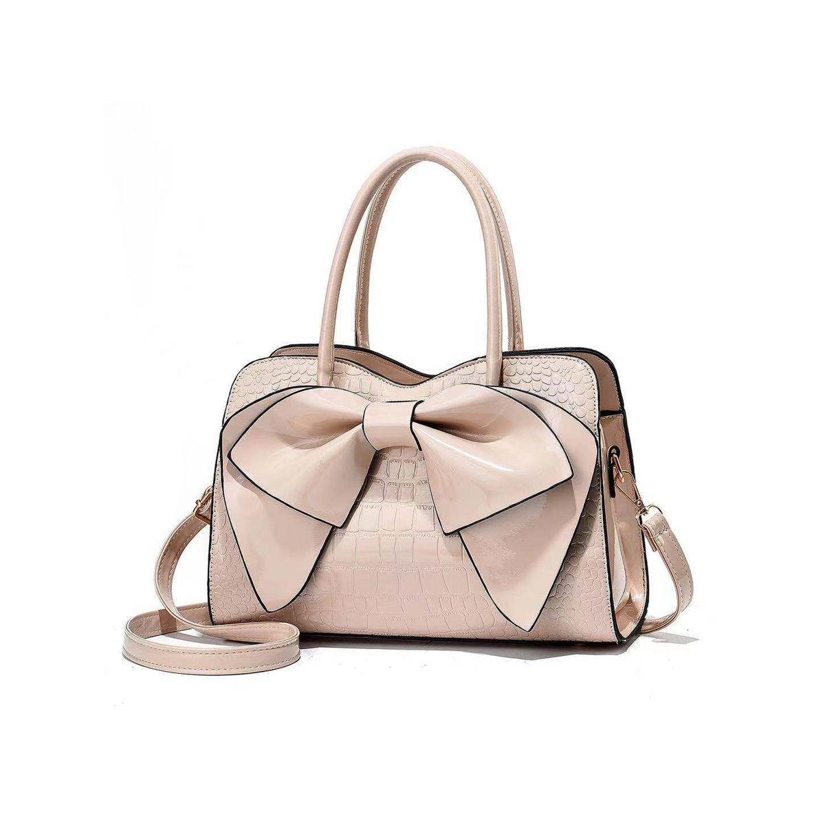 New Fashion Crocodile Pattern Bow One Shoulder Slant Bag