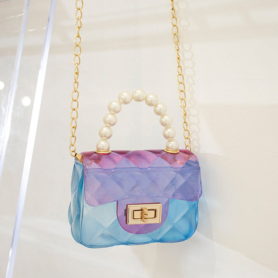 Pearl Decor Chain Strap Crossbody Bag