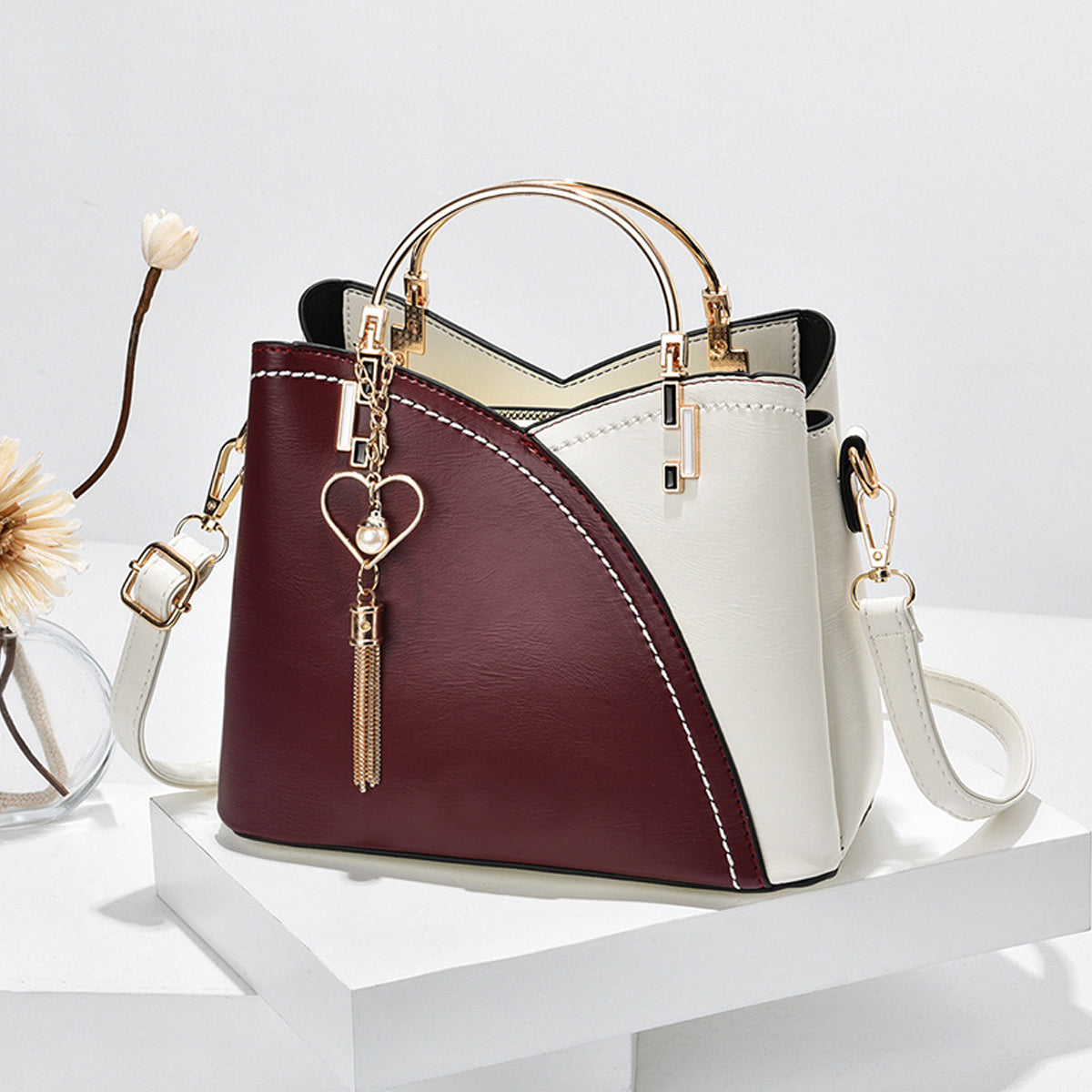 New Contrast Color Large Capacity One-Shoulder Crossbody Bag