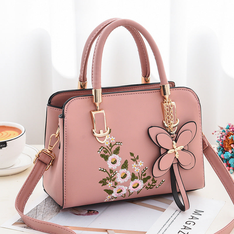 Casual Versatile One Shoulder Diagonal Embroidered Women's Bag