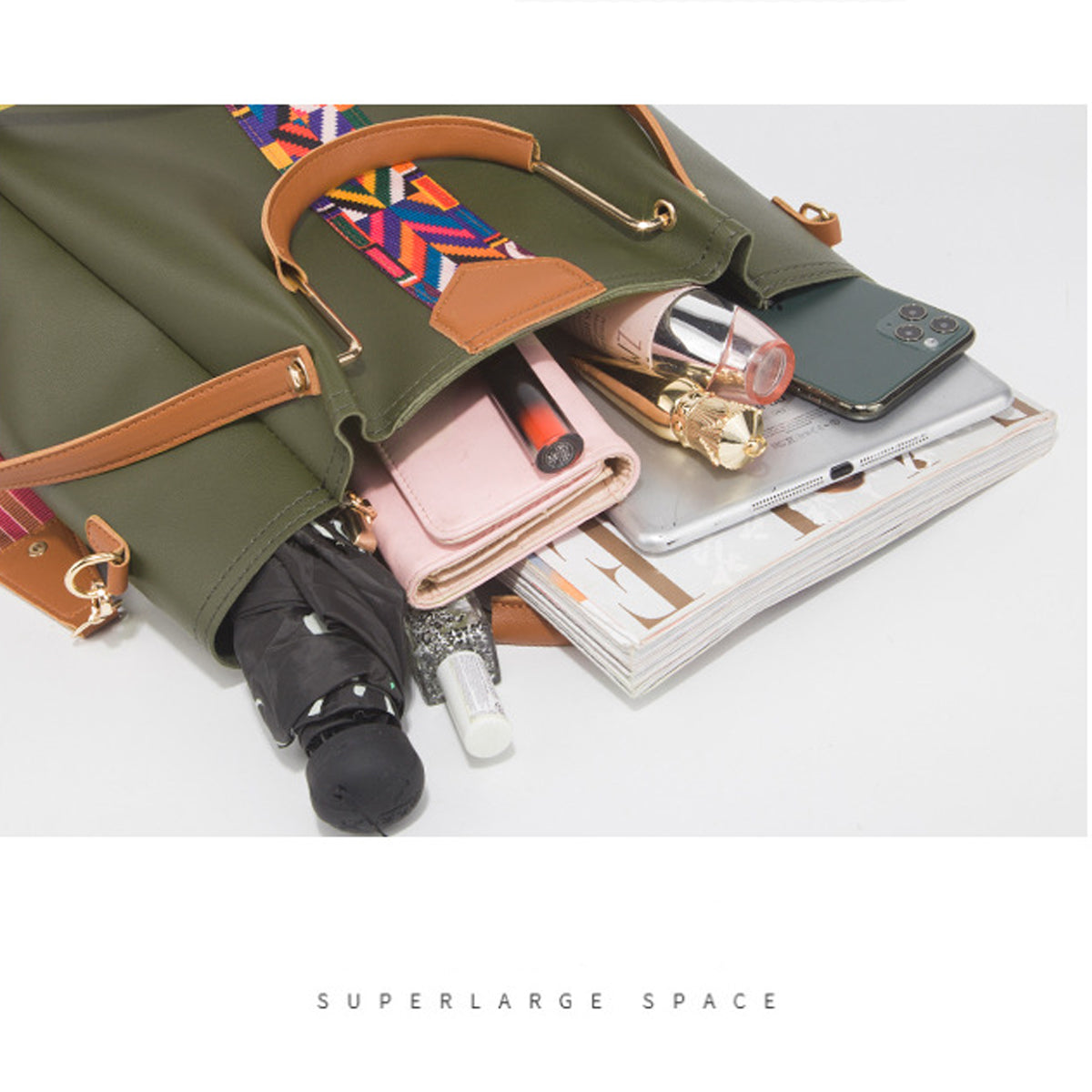 4Pcs PU Clutch Retro Trend Ladies Bag Handbag