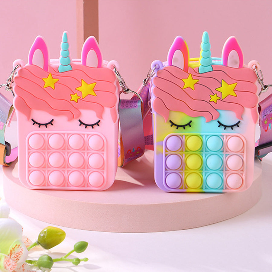 Unicorn Cute Mini Bubble Silicone Change Key Storage Bag