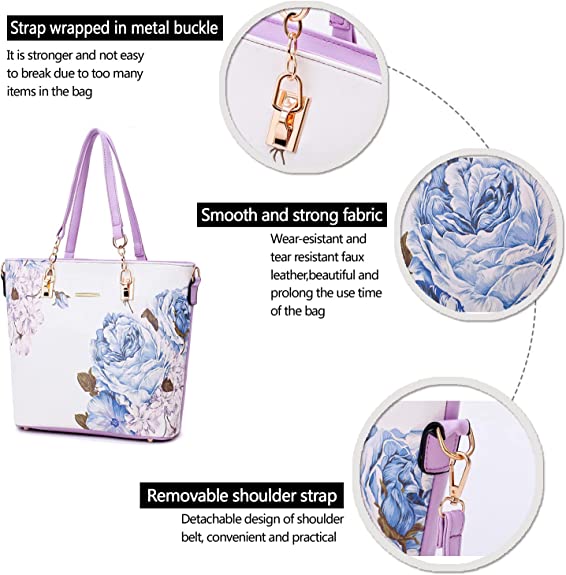 6 Pcs Designer Purses and Handbags for Women