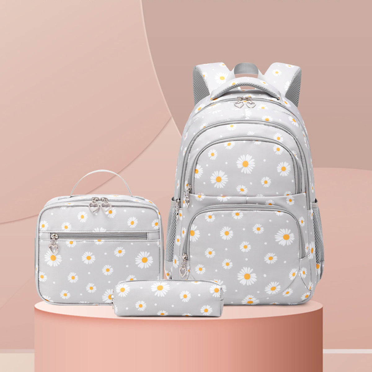 3Pcs Daisy Prints Backpack Sets Kids Bookbag for Teens