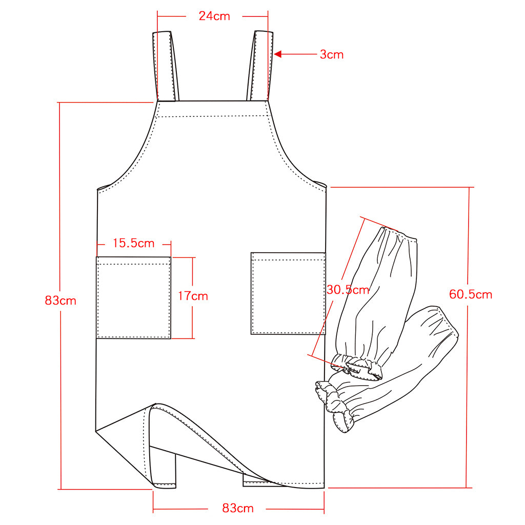 Restaurant Cooking Farmhouse Cotton Apron with Sleeves Set